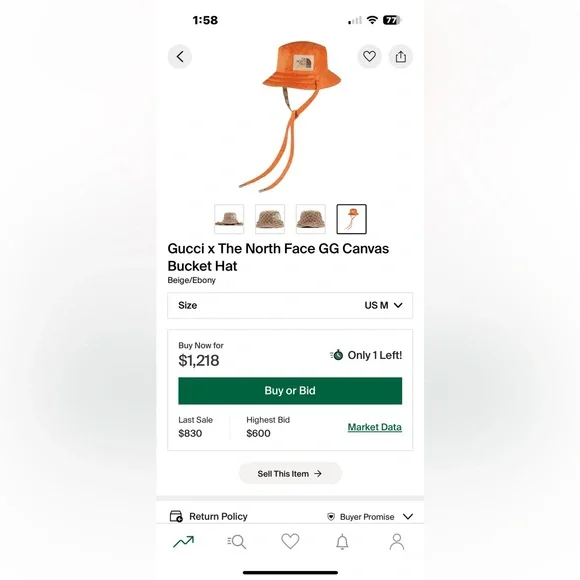 Gucci x TNF Monogram Bucket Hat - Picture 12 of 12